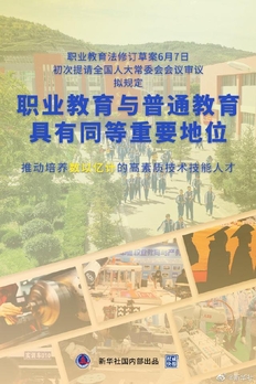 职业教育法修改：我国拟立法规定职业教育与普通教育同等重要